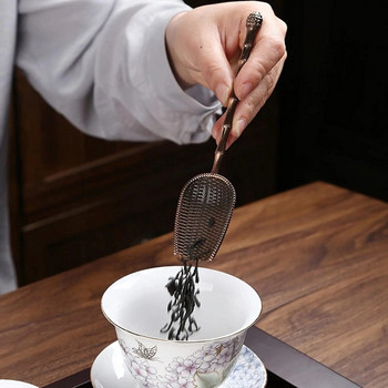 Метална мерителна лопата Лъжица Винтидж Лъжичка за чай с насипни листа Сплав Ретро Лъжица за кафе на зърна Чаена лъжичка с дълга дръжка за Кухненска захар