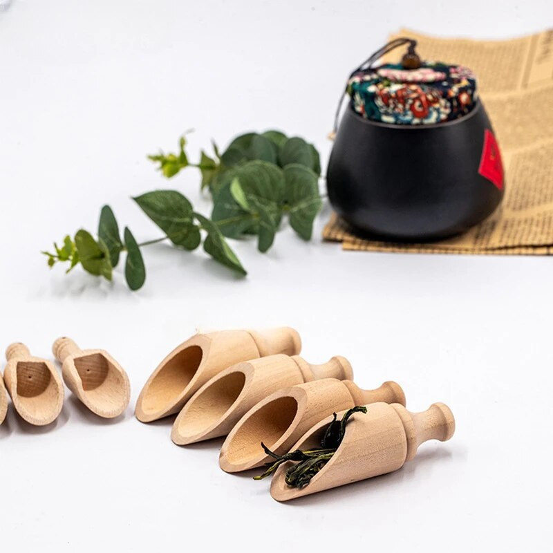 5 tk Teelusikas Kulp Väike soolalabidas Mini kühvel Puidust teelusikas Piimapulbri Kulbid Teenõutarvikud Lusikas