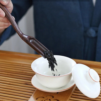 1 бр. Аксесоари за чай Китайски Kongfu Дървени бамбукови/пластмасови ретро стил Натурална лъжичка за чай Деликатна лъжица Преносима бамбукова чаена лъжичка