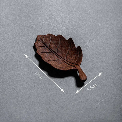 Bambuko rankomis raižytas arbatinis šaukštelis Tradicinės Kung Fu arbatos priedai Paimkite arbatos įrankius Kūrybingas natūralus lapo formos chaze