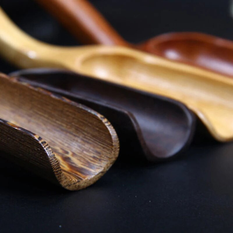 Senovinis natūralios bambuko arbatos šaukštelis kiniško stiliaus arbatos lapeliai medžio šaukštai semtuvai virtuvės prieskonių šaukštas Kungfu arbatos priedai