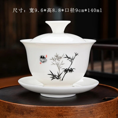 Vintage käsitsi maalitud keraamiline Gaiwani teetass Hiina stiilis teekauss Kung Fu teekomplekt Chawanmushi kauss kaanega Gaiwan Jingde Town