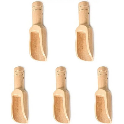 5 tk Mini puidust kulbid Väike vannisoola lusikas kommilusikas pesupulbri lusikas vürtside jaoks pesupesemisvahend tee kohvioad