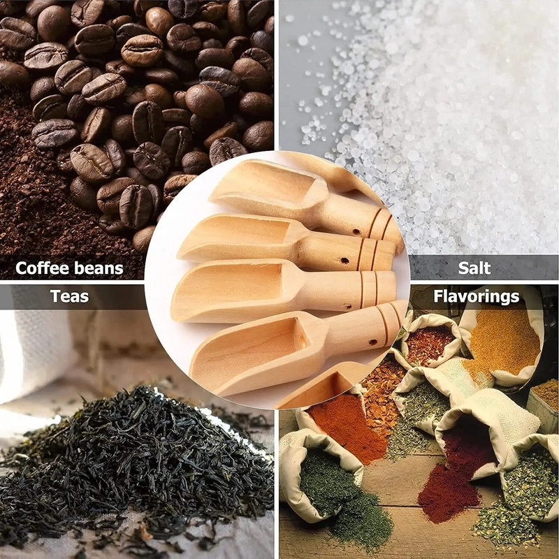 5 tk Mini puidust kulbid Väike vannisoola lusikas kommilusikas pesupulbri lusikas vürtside jaoks pesupesemisvahend tee kohvioad