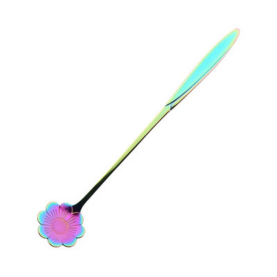 Nerūdijančio plieno auksinės gėlės formos šaukštas desertinis kavos šaukštas mielas vyšnių žiedų ilgas kotas medaus šaukštas Vestuvių vakarėlis