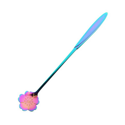 Nerūdijančio plieno auksinės gėlės formos šaukštas desertinis kavos šaukštas mielas vyšnių žiedų ilgas kotas medaus šaukštas Vestuvių vakarėlis