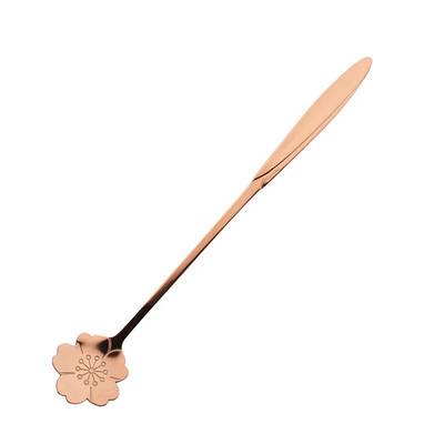 Nerūdijančio plieno auksinės gėlės formos šaukštas desertinis kavos šaukštas mielas vyšnių žiedų ilgas kotas medaus šaukštas Vestuvių vakarėlis