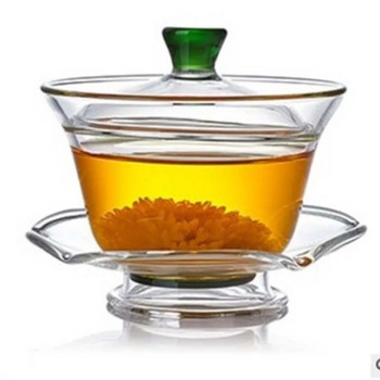 Китайски чайни чаши от топлоустойчиво стъкло Gaiwan Color Tea Maker Gai Wan Gaiwan за пътуване Тибетска купа Tureen Cup Комплект пуер чаши