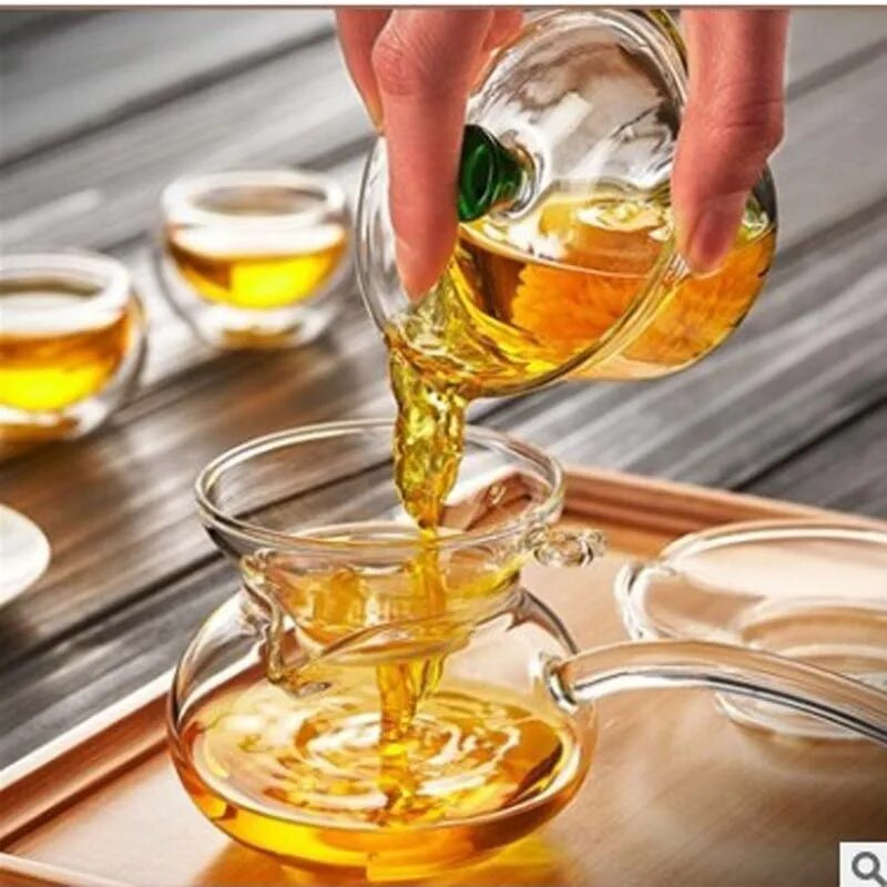 Hiina teekausid kuumakindlast klaasist Gaiwan värvilisest teekeetja Gai Wan Gaiwan reisimiseks Tiibeti kauss Tureen Cup Puer Cups komplekt