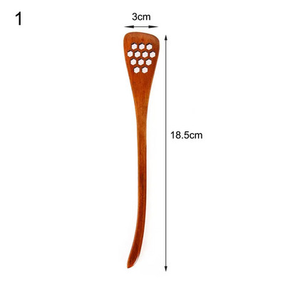 1Gb ar garu rokturi koka karote medus tējas karotes Vienkārša stila deserta karote Virtuves piederumi