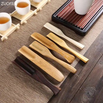 Много стилни лъжички за чай Лопата Китайска кунг-фу чайна церемония Six Gentleman Аксесоари Matcha Естествена бамбукова сплав Чаена лъжичка Подарък