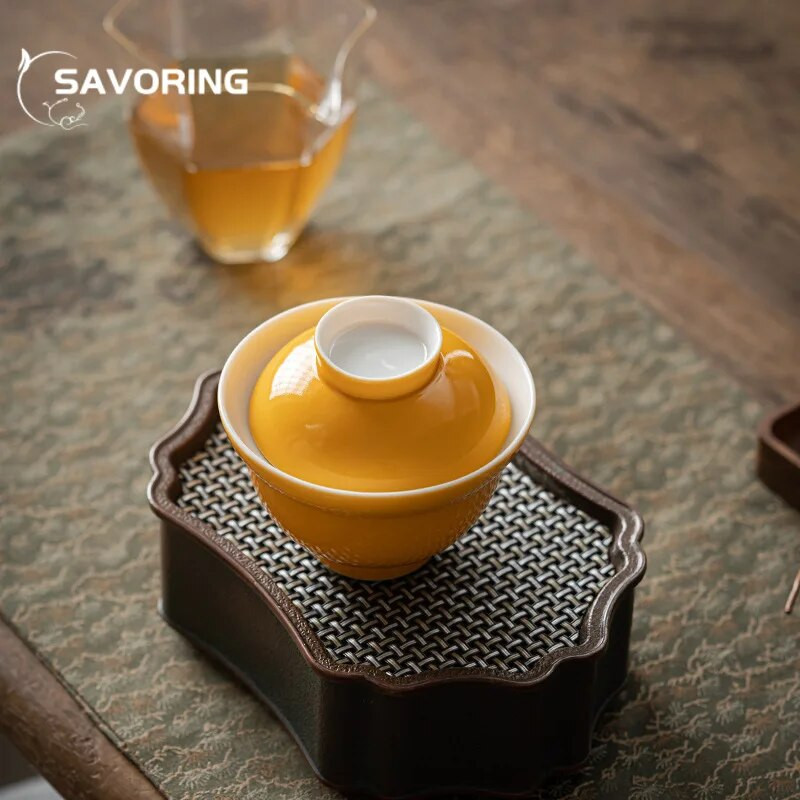 150 ml Creative Gourd keraamilise kattega kauss Hiina värvilise glasuuriga teekauss kaanega Käsitsi valmistatud teekeetja Gaiwan Non Hot Soperas