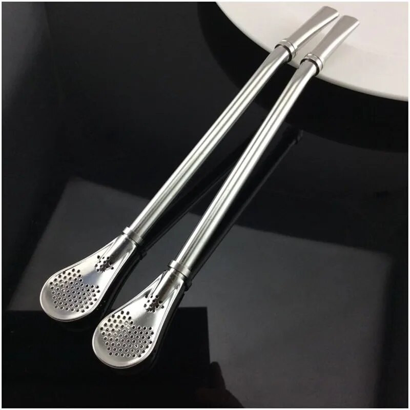 Uus 17,5 cm roostevabast terasest 304 õlglusika teefilter Yerba Mate Bombilla korduvkasutatavad kohvilusikad piima joomine