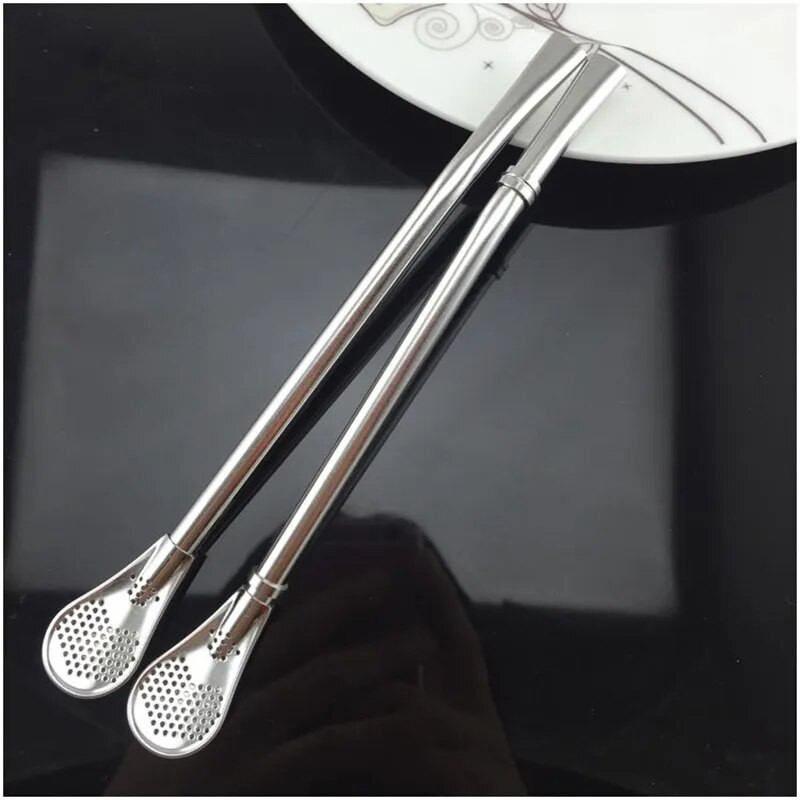 Uus 17,5 cm roostevabast terasest 304 õlglusika teefilter Yerba Mate Bombilla korduvkasutatavad kohvilusikad piima joomine