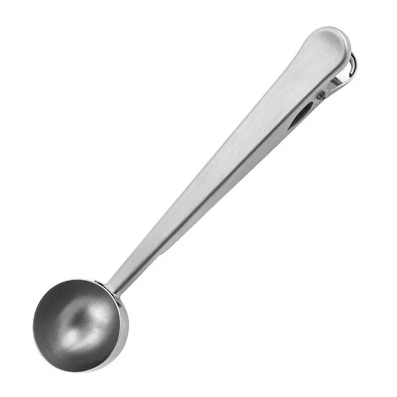 Roostevabast terasest lusikahoidja, tihendusklamber, toidu ja suupistete sulgemisklamber, kohvilusika mõõtelusikas, piimapulbri teeklamber