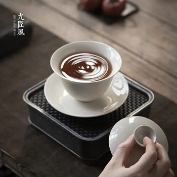 Винтидж Sancai Gaiwan Китайски керамични прибори за чай Чаши за чай Чай Супник Ръчно изработен домашен декор Кунг Фу Порцелан Чаши за купа за чай