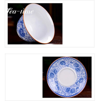 190ml Κινεζική Μπλε και Λευκή Πορσελάνη Τσάι Tureen Κεραμικά χρωματιστά λουλούδια Gaiwan Ζωγραφισμένη στο χέρι Φλυτζάνι τσαγιού Χειροτεχνία για οικιακά ποτά