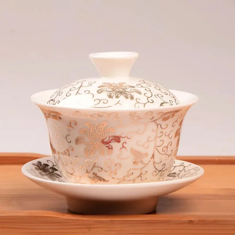 Keraamiline teetass kandiku ja kaanega, Hiina pulmatee komplekt, punane Gaiwani teetass, piduliku serveerimise teenõud, tureeni jooginõud