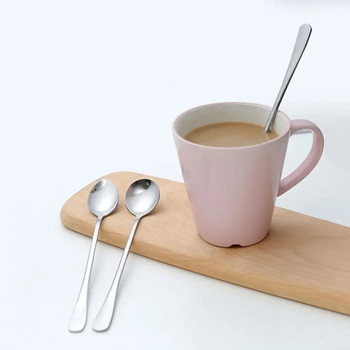1PC Чаени лъжици Лъжица за кафе от неръждаема стомана с дълги дръжки Лъжица за сладолед Десерт Лъжица за разбъркване на чай Бар Кухненски инструменти