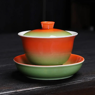 Kung Fu Tea Set Tea Tureen Gradient Glaze Bowl Not is Not Hot Κεραμικό μπολ τσαγιού Μπολ Χέρι πιάσιμο Κύπελλο πορσελάνης Gaiwan