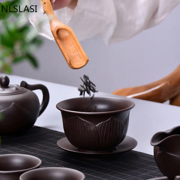 Yixing Zisha Cover Bowl Tea Cup Tea Set Tea Set Tea Bowl Tea Bowl Tea Cup Travel Portable Tea Set Офис Домакински комплект за пиене NLSLASI