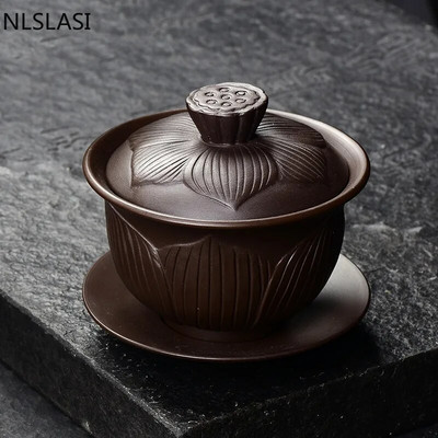 Yixing Zisha Cover Bowl Šalica za čaj Servis za čaj Servis za čaj Zdjela za čaj Šalica za čaj Putni prijenosni set za čaj Uredski pribor za domaćinstvo NLSLASI