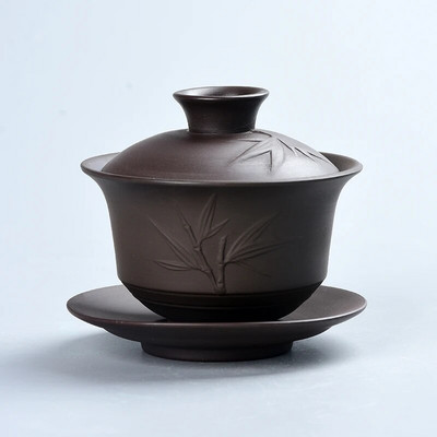 Yixing Zisha Cover Bowl Teetass Teekomplekt Teekomplekt Teekauss Teetass Travel Kaasaskantav teekomplekt Kontori joogikomplekt NLSLASI