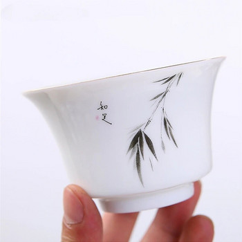 Jingdezhen Ceramic Gaiwan Tea Bowl Λευκή πορσελάνη τσάι με κάλυμμα Κινέζικο σετ τσαγιού Προμήθειες Οικιακά ποτά