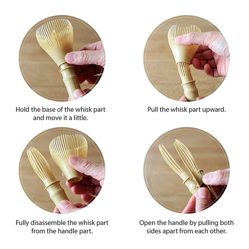 Vaigu Matcha Whisk Chaseni pintsli tööriistad Matcha rohelise tee pulbri jaoks Korduvkasutatav pulbrivispli visplihoidjaga teetseremooniapintsliga