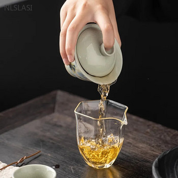 120 ml Ru Kiln Ceramic Gaiwan Exquisite Ice Crack Glaze Sancai Tea Bowl Ръчно рисувана красота Чаен сервиз Домакински ръчно изработени чаени чаши
