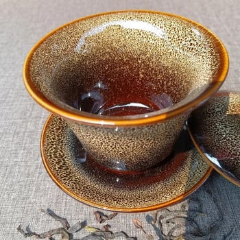 Керамични прибори за чай Gaiwan Купа за чай Sancai Gaiwan Kung Fu Комплект за чай Чаша Променена пещ Portelain Tea Tureen Чаша за чай Домашна голяма машина за чай