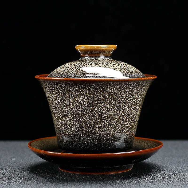 Keraamiline Gaiwani teenõu teekauss Sancai Gaiwan Kung Fu teekomplekti tassiahju Vahetatud portelaani tee Tureeni teetass Kodu suur teekeetja