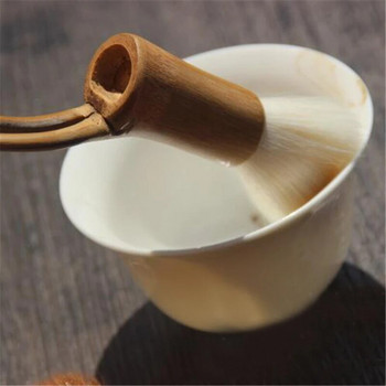 Творческа ръчно изработена бамбукова дръжка Мека коса Аксесоари за чай Инструмент за почистване Домакински чайник Поднос за чай Чаша Четка за почистване на дъска