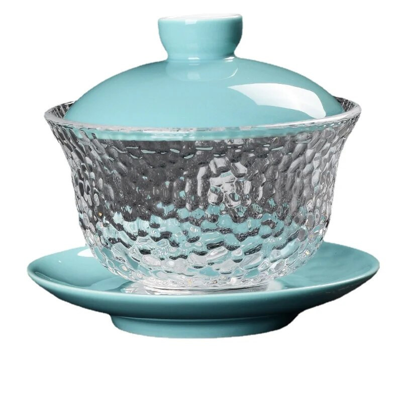 Karščiui atsparus stiklinis dubuo su keramikiniu dangteliu Kung Fu arbatos rinkinys Kinijos arbatos puodelis Gaiwan arbatinukas Tureen Gai Wan Gaiwan skirtas Travel Puer