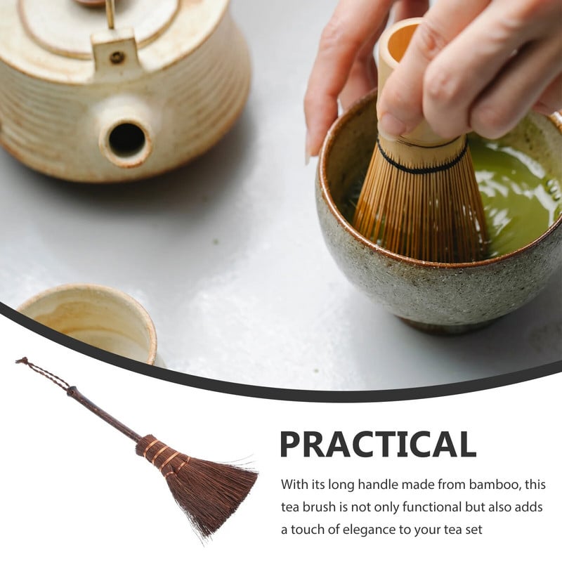 Arbatos rinkinio valymo šepetys Virtuvės virdulys Arbatos indų padėklas kambario reikmenys skalbimo medinė rankena Daugkartinio naudojimo