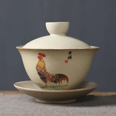 Kivist teekausi komplekt, Hiina Gaiwan, majapidamises kasutatavad retro kuke teetassid, jämekeraamiline teenõu, keraamiline teetass alustassiga