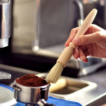 Чайник Clean Maker Инструменти Дървена дръжка Аксесоари Четки за почистване Влакна Четка за кафе на прах Кафемелачка