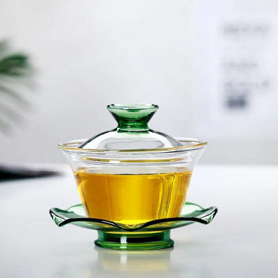Värviline kuumakindlast klaasist kaanega kauss teetass Hiina teetassid Gaiwan teekann Gaiwan reisimiseks Tureen Gai Wan Puer komplekti kruusid