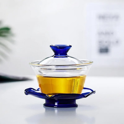 Värviline kuumakindlast klaasist kaanega kauss teetass Hiina teetassid Gaiwan teekann Gaiwan reisimiseks Tureen Gai Wan Puer komplekti kruusid