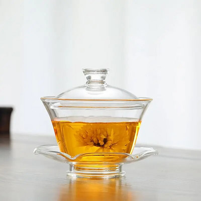 Värviline kuumakindlast klaasist kaanega kauss teetass Hiina teetassid Gaiwan teekann Gaiwan reisimiseks Tureen Gai Wan Puer komplekti kruusid
