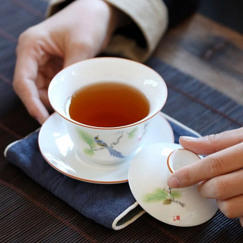 Китайски керамични чаши за чай Gaiwan, сервиз за чай, голяма купа с капак от супник, битови порцеланови прибори за чай, чаши пуер за напитки, 4,2\