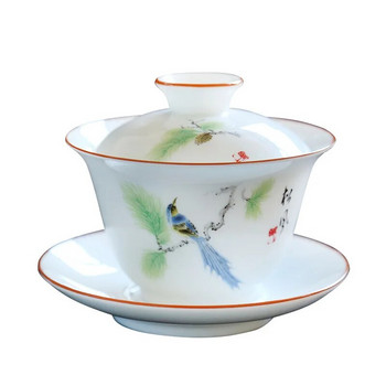 Китайски керамични чаши за чай Gaiwan, сервиз за чай, голяма купа с капак от супник, битови порцеланови прибори за чай, чаши пуер за напитки, 4,2\