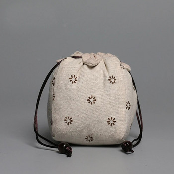 Удебелени памучни чанти за съхранение с шнурове Коледен чайник Платнена чанта за чаша за многократна употреба Домашен органайзер Торбички за прах