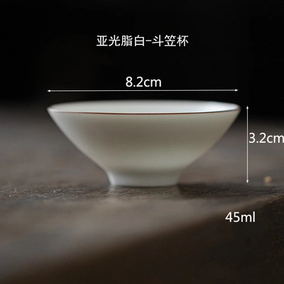 Matinės spalvos riebalinis baltas Gaiwan keramikinis arbatos puodelis su tuščiaviduriu pagrindu kinietiškas kunfu arbatos ruošimo puodelis Vandens kaštoninis dangtelis