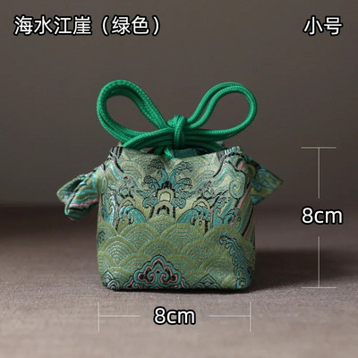 Audinio laikymo maišelis sutirštintas kelioninis arbatos rinkinys Organizatoriaus įrankis Arbatos reikmenys Nešiojamas rankų darbo arbatos puodelio audinio maišelis