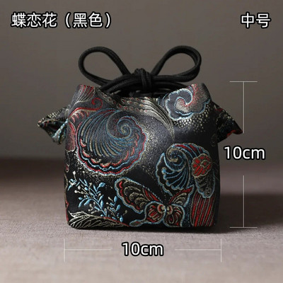 Audinio laikymo maišelis sutirštintas kelioninis arbatos rinkinys Organizatoriaus įrankis Arbatos reikmenys Nešiojamas rankų darbo arbatos puodelio audinio maišelis