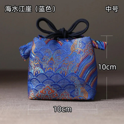 Audinio laikymo maišelis sutirštintas kelioninis arbatos rinkinys Organizatoriaus įrankis Arbatos reikmenys Nešiojamas rankų darbo arbatos puodelio audinio maišelis