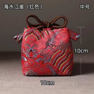 Audinio laikymo maišelis sutirštintas kelioninis arbatos rinkinys Organizatoriaus įrankis Arbatos reikmenys Nešiojamas rankų darbo arbatos puodelio audinio maišelis