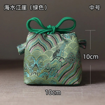 Audinio laikymo maišelis sutirštintas kelioninis arbatos rinkinys Organizatoriaus įrankis Arbatos reikmenys Nešiojamas rankų darbo arbatos puodelio audinio maišelis