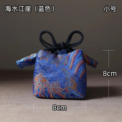 Audinio laikymo maišelis sutirštintas kelioninis arbatos rinkinys Organizatoriaus įrankis Arbatos reikmenys Nešiojamas rankų darbo arbatos puodelio audinio maišelis